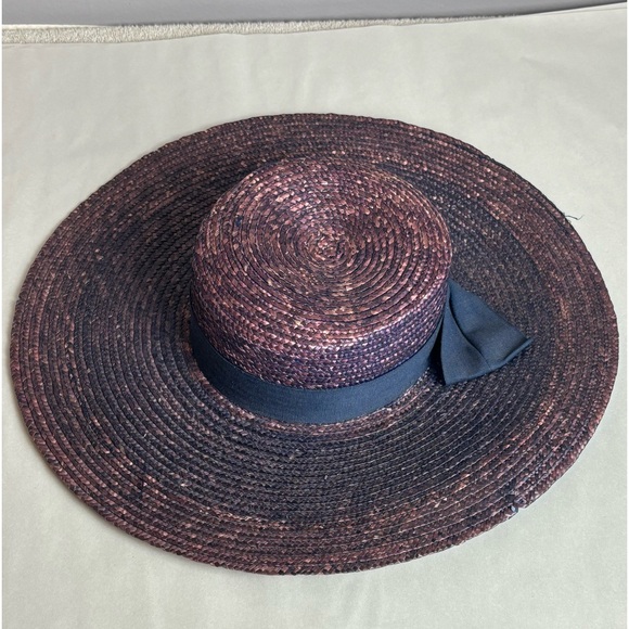 Daniel Meucci Accessories - Daniel Meucci Straw Wide brim Hat with ribbon and bow Made in Italy